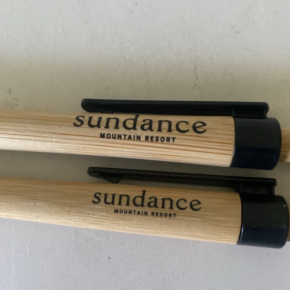 Lot of 2 Sundance Mountain Resort Logo Hotel Promotional Advertising Ink Pens - Picture 2 of 6